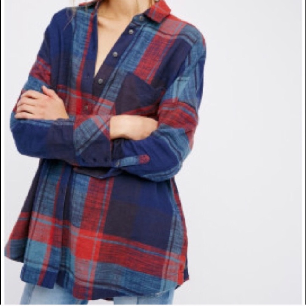 Free People plaid tunic